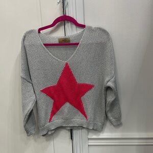 Free for Humanity Silver with Pink Star Sweater